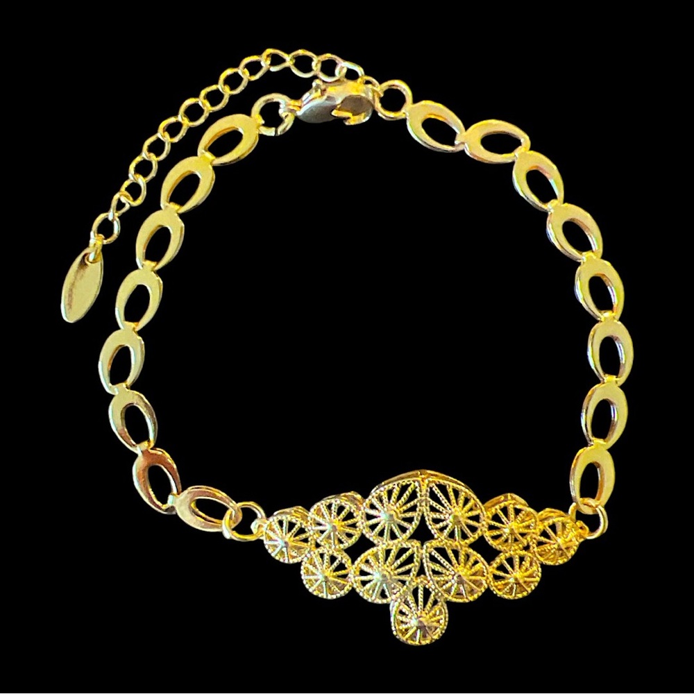 24k “Peacock Feather” Gold Filled Bracelet
